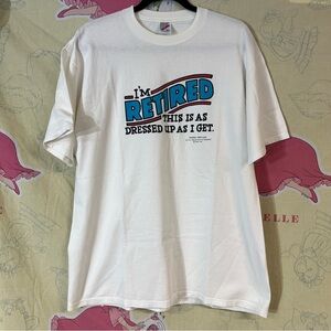 Vintage Jerzees White 'I'm Retired' Graphic Tee